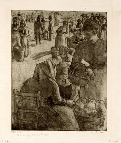 पोंटोइस, 1891 में द वेजिटेबल मार्केट द्वारा केमिली जैकब पिसारो