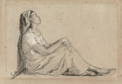 यंग ब्लैक वुमन सिटिंग, 1855-7 द्वारा केमिली जैकब पिसारो