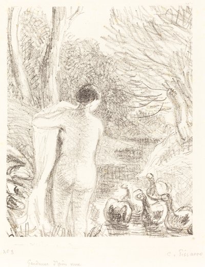 न्यूड गूज गर्ल, सी। 1897. द्वारा केमिली पिसारो