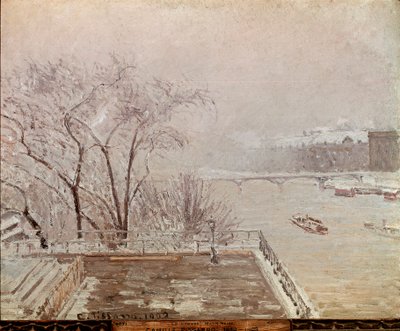 लौवर में सुबह, बर्फ का प्रभाव। केमिली पिसारो (1830-1903) 1902 द्वारा पेंटिंग। कैनवास पर तेल। मंद: 65x81 सेमी। लंदन, नेशनल गैलरी द्वारा केमिली जैकब पिसारो