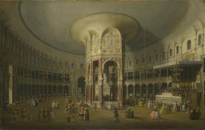 लंदन: 1754 में रानेलघ में रोटुंडा का आंतरिक भाग द्वारा जियोवानी एंटोनियो कैनाल (कैनेटेटो)