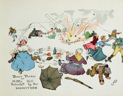 1900 में &39;द लीडर ऑफ़ लैडस्मिथ&39; से हमारे होवित्जर ने मध्य हिल पर बोअर पिकनिक की द्वारा कप्तान क्लाइव डिक्सन