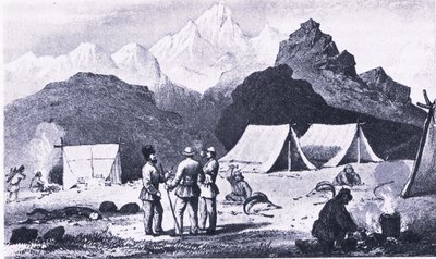 कोलिन्स द्वारा प्रकाशित ब्रिटिश एडवेंचर से हिमालय में शिविर द्वारा कप्तान ईपी कैंपबेल