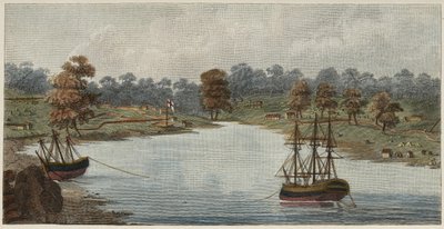 सिडनी कोव, 1788 (हाथ से रंगे तांबे की नक्काशी) द्वारा Captain John Hunter