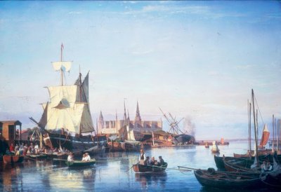 महल Kronborg के साथ हेलसिंगेर का हार्बर द्वारा कार्ल फ्रेडरिक सोरेंसन
