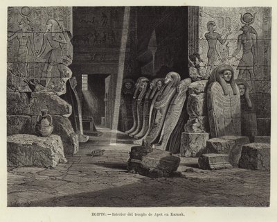 मिस्र - कर्णक में ओपेट के मंदिर का आंतरिक भाग द्वारा कार्ल फ्रेडरिक हेनरिक वर्नर