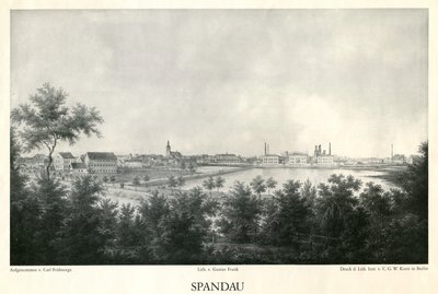 1860 के आसपास स्पांडौ का शहर का दृश्य द्वारा कार्ल सुबह की देखभाल