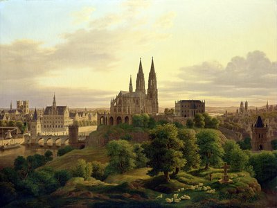 1830, 1830 में एक मध्यकालीन शहर द्वारा कार्ल जॉर्ज एडोल्फ हसनपफ्लग
