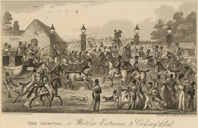 आगमन, या, कॉकनी लैंड के पश्चिमी प्रवेश द्वार द्वारा कार्ल जॉर्ज एडोल्फ हसनपफ्लग