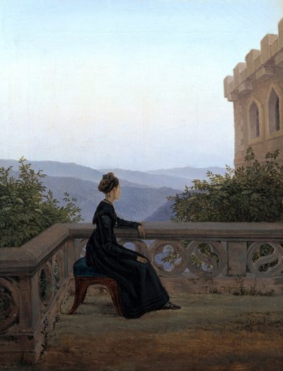 महिला बालकनी पर, 1824 द्वारा कार्ल गुस्ताव कैरस