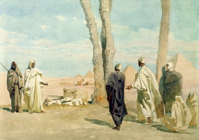 1859 में गीज़ा में पूछताछ कर रहे सहारा रेगिस्तान से बेडौइन द्वारा Carl Haag