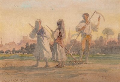 वुर्जबर्ग, जर्मनी के पास फ्रेंकोनियन किसान, 1852 द्वारा कार्ल हाग