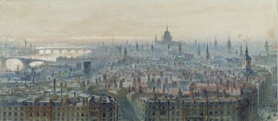 1848 में पश्चिम की ओर, स्मारक के ऊपर से लंदन का पैनोरमा द्वारा Carl Haag