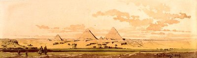 गीज़ा के पिरामिड, 1859 (कागज पर wc) द्वारा कार्ल हाग