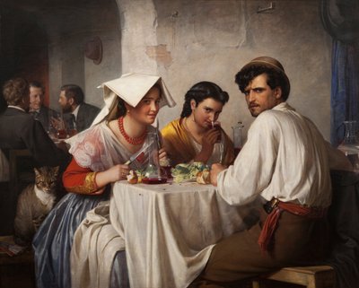 एक रोमन ओस्टेरिया में, 1866 द्वारा Carl Heinrich Bloch