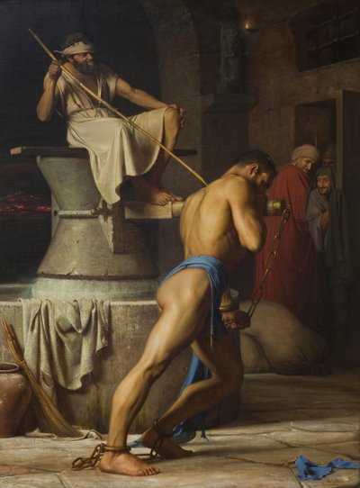 सैमसन और पलिश्तियों, 1863 द्वारा Carl Heinrich Bloch