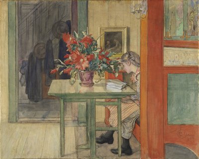 लिस्बेथ रीडिंग (wc with tempera on paper) द्वारा कार्ल लार्सन