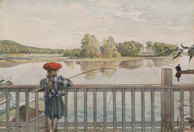 लिस्बेथ मछली पकड़ना। 1895 के आसपास द्वारा कार्ल लार्सन