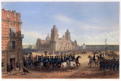 मैक्सिको सिटी, पब में जनरल स्कॉट का प्रवेश। 1851. द्वारा कार्ल नेबेल