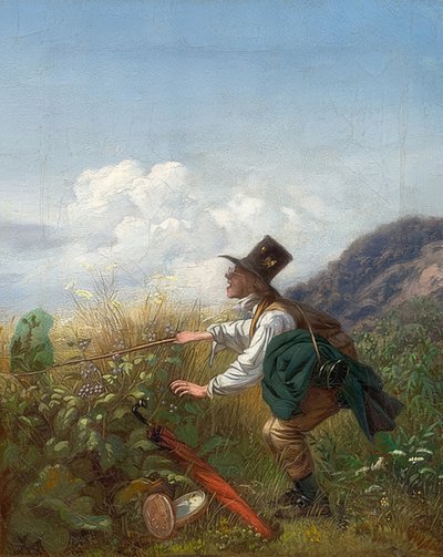 तितली पकड़ने वाला (वनस्पतिशास्त्री)। 1837 के आसपास द्वारा Carl Spitzweg