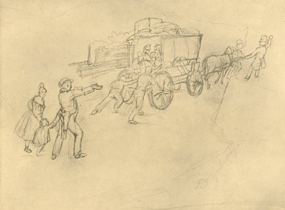 सड़क पर थिसिसकेरेन अभिनेता, 19 वीं सदी के मध्य में, c1924। द्वारा कार्ल स्पिट्जवेग