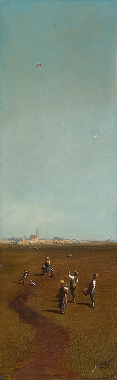 पतंग उड़ाना। 1880-85 के आसपास द्वारा कार्ल स्पिट्जवेग