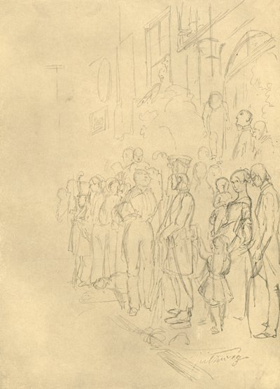 जुलूस का इंतजार करते हुए, 19 वीं सदी के अंत में, c1924। द्वारा कार्ल स्पिट्जवेग