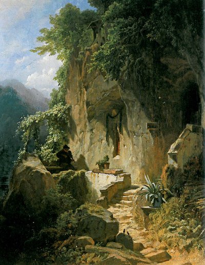 संगीतकार अपने रॉकक्लाज के सामने नतमस्तक होते हैं द्वारा Carl Spitzweg