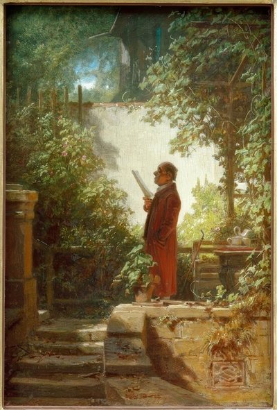 घर के बगीचे में अखबार पढ़ने वाला द्वारा Carl Spitzweg