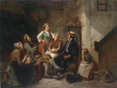 रिटौर डू जीन मारिन - युवा नाविक की वापसी - ह्यूबनेर, कार्ल विल्हेम (1814-1879) - 1859 - कैनवास पर तेल - 79x105 - निजी संग्रह द्वारा कार्ल विल्हेम ह्वेनर