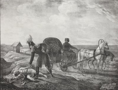 सम्राट अलेक्जेंडर I एक जरूरतमंद व्यक्ति की मदद करता है, 1820। द्वारा कार्ल वॉन हम्पेलन