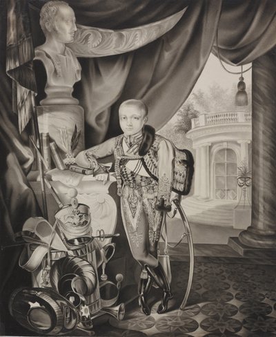क्राउन राजकुमार अलेक्जेंडर निकोलायेविच 1818-1881, 1827 का चित्रण। द्वारा कार्ल वॉन हम्पेलन