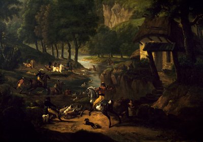 एक दौड़ का शिकार करें एंटोनी डिट कार्ले वर्नेट (1758-1836) की पेंटिंग 19 वीं शताब्दी का सूर्य। 1.89 X 1.50 मीटर बोर्डो, ललित कला संग्रहालय द्वारा कारल वर्नेट