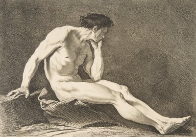 एक अकादमी: सिटिंग मैन, 1742-43। द्वारा कारल वैन लू
