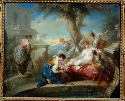 डेविड और बेथसबी। कार्ले वैन लू द्वारा पेंटिंग (1705-1765)। Meaux.Musee Bossuet द्वारा कारल वैन लू