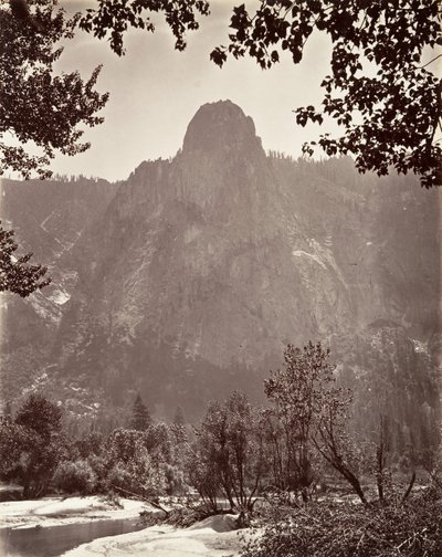 सेंटिनल रॉक, योसेमाइट, सीए। 1872, मुद्रित सीए। 1876. द्वारा कार्लटन ई. वॉटकिंस।