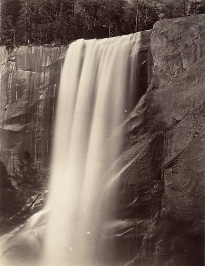 वर्नल फॉल्स, 350 फीट, योसेमाइट, सीए। 1872, मुद्रित सीए। 1876. द्वारा कार्लटन ई. वॉटकिंस।
