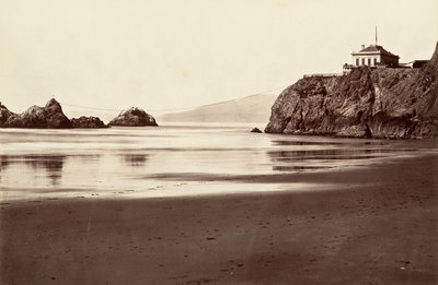 क्लिफ हाउस और सील रॉक, 1868-69, मुद्रित सीए। 1876. द्वारा कार्लटन एम्मन्स वॉटकिंस