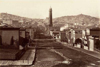 फर्स्ट स्ट्रीट, सैन फ्रांसिस्को, 1864, सीए मुद्रित। 1876. द्वारा कार्लटन एम्मन्स वॉटकिंस