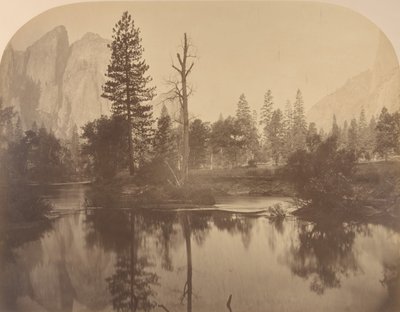 रिवर व्यू डाउन वैली, कैथेड्रल रॉक ऑन लेफ्ट, 1861। द्वारा कार्लटन एम्मन्स वॉटकिंस