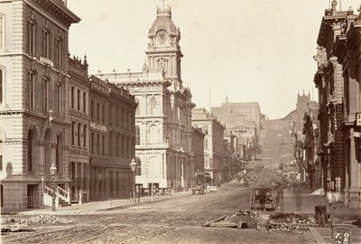 साउथ साइड ऑफ़ कैलिफ़ोर्निया स्ट्रीट, 1864, मुद्रित सीए। 1876. द्वारा कार्लटन एम्मन्स वॉटकिंस