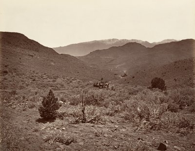 वर्जीनिया सिटी के लिए सुत्रो टनल की सड़क, 1875, सीए मुद्रित। 1876. द्वारा कार्लटन एम्मन्स वॉटकिंस