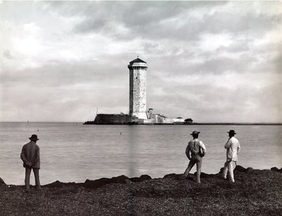 लेगॉर्न (लिवोर्नो), इटली में मारज़ोको टॉवर, c.1890 (ग्लास प्लेट) द्वारा कार्लो ब्रोगी