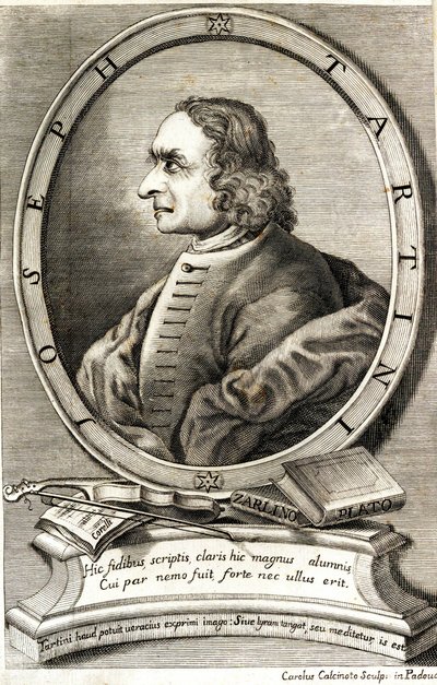 वायलिन वादक और संगीतकार ग्यूसेप टार्टिनी का चित्र 1692-1770, 1760 के दशक की शुरुआत में। द्वारा कार्लो कैल्सिनोटो