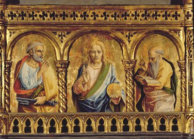 सेंट पीटर और सेंट पॉल के साथ क्राइस्ट, 76636 के पैनल विस्तार पर SantEmidio polyptych tempera से विस्तार द्वारा कार्लो क्रिवेली