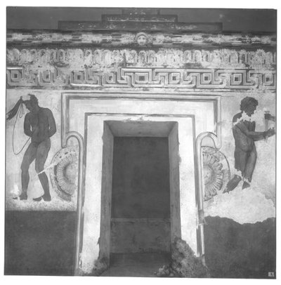 Cee Vipinas, C.320-280 ईसा पूर्व (दीवार पेंटिंग) के Vulci में फ्रेंकोइस मकबरे में Etruscan दीवार पेंटिंग का पुनर्निर्माण (देखें 212367, 212368, 214590) द्वारा कार्लो रूसी