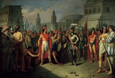 1856 के हर्नान कोर्टेस के सैनिकों द्वारा गुआटीमोकिन की जेल द्वारा Carlos Maria Esquivel