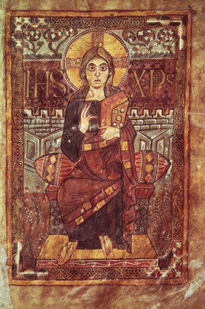 एनएएल 1203 फोलो क्राइस्ट इन मैजेस्टी, गॉडस्केल सुसमाचार से, c.781-783 ईस्वी द्वारा कैरोलिंगियन स्कूल
