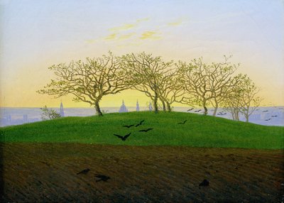 ड्रेसडेन के पास हिल्स और प्लिड फील्ड्स द्वारा Caspar David Friedrich
