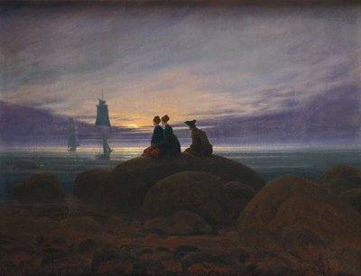 समुद्र पर चंद्रमा द्वारा Caspar David Friedrich